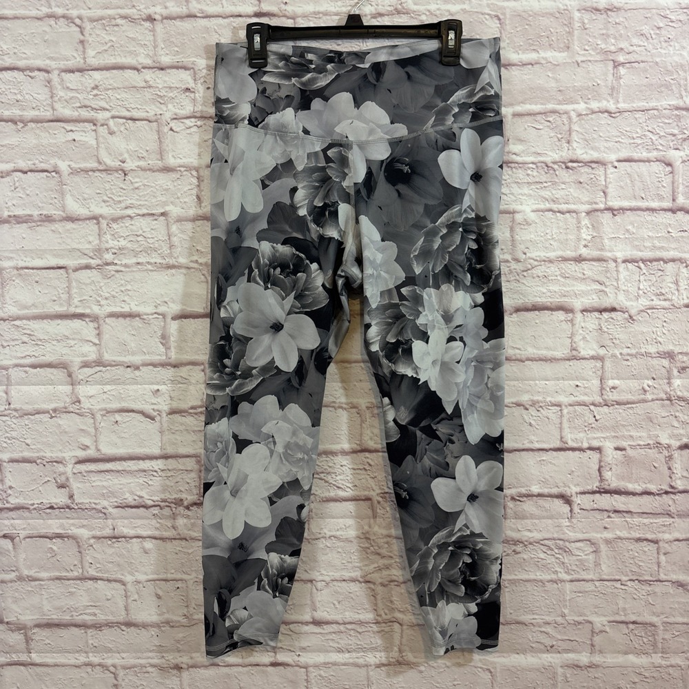 Old Navy Women's XL Elevate Legging Go Dry Black Gray Floral High Rise Comfy Gym